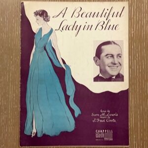 Vintage A Beautiful Lady in Blue Sheet Music 1935 Sam Lewis J Fred Coots Jan